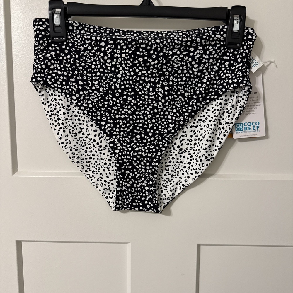 Coco Reef Women's High Waist Reversible Bikini Bottoms Small Cheetah Print NWT